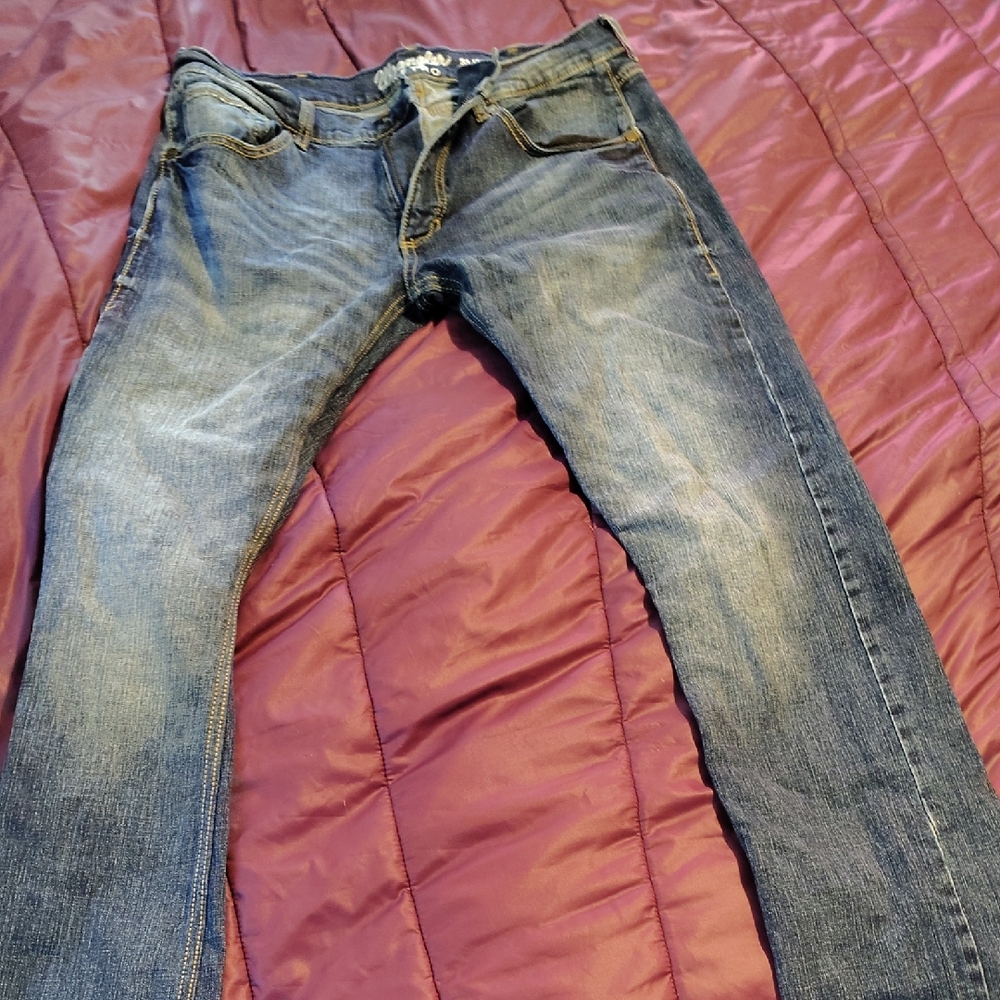 Wrangler Blue Slim Jeans Distressed Denim